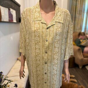 JC LOS ANGELES MEN'S 3XL 100% RAYON BUTTON-DOWN SHORT-SLEEVE SHIRT